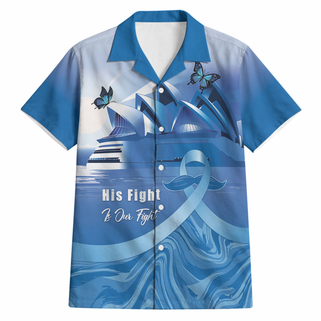 Personalised Australia Prostate Cancer Awareness Hawaiian Shirt Aussie Blue Ribbon Sydney Opera House