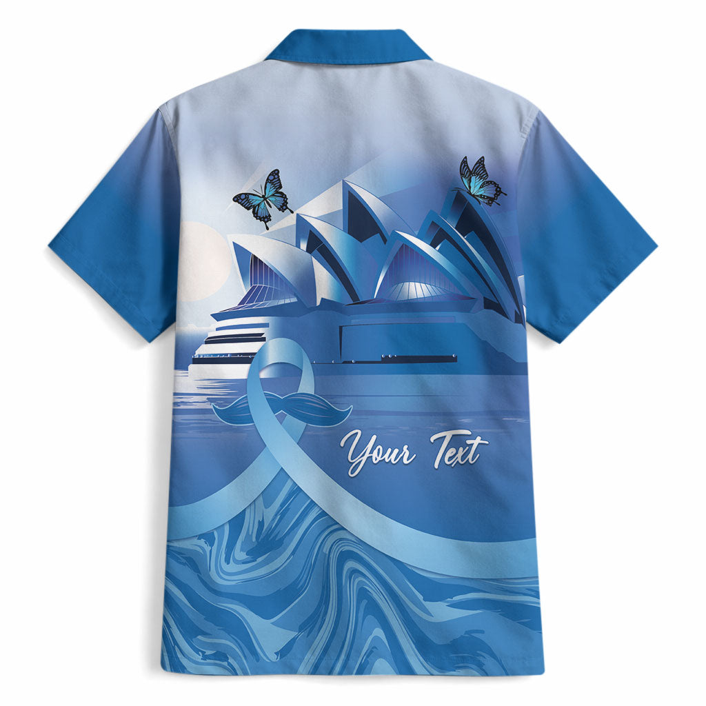 Personalised Australia Prostate Cancer Awareness Hawaiian Shirt Aussie Blue Ribbon Sydney Opera House