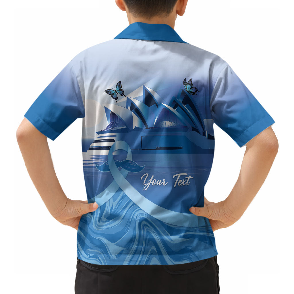 Personalised Australia Prostate Cancer Awareness Hawaiian Shirt Aussie Blue Ribbon Sydney Opera House