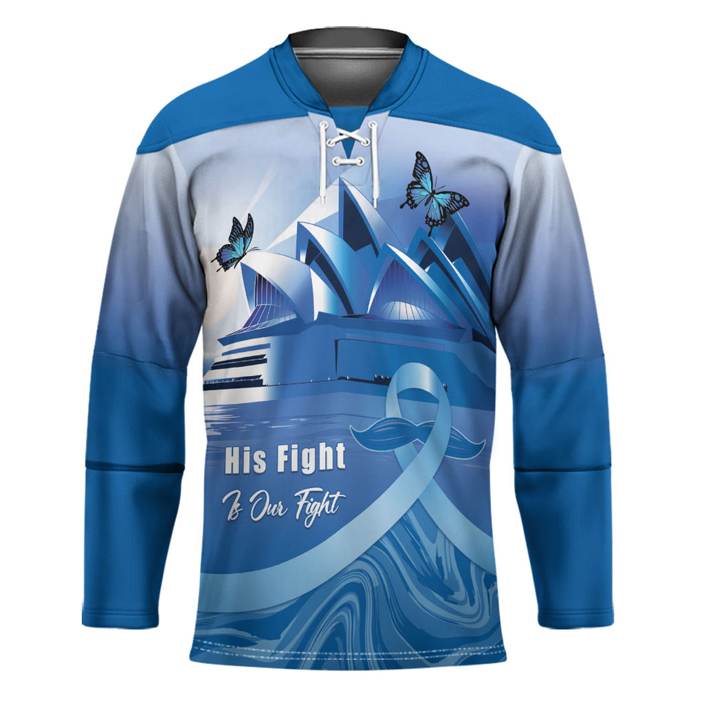 Personalised Australia Prostate Cancer Awareness Hockey Jersey Aussie Blue Ribbon Sydney Opera House