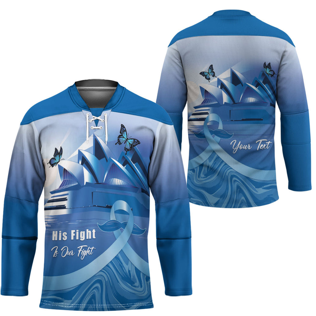 Personalised Australia Prostate Cancer Awareness Hockey Jersey Aussie Blue Ribbon Sydney Opera House