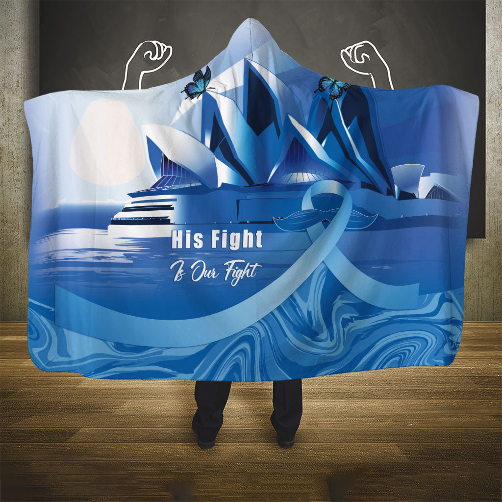 Australia Prostate Cancer Awareness Hooded Blanket Aussie Blue Ribbon Sydney Opera House