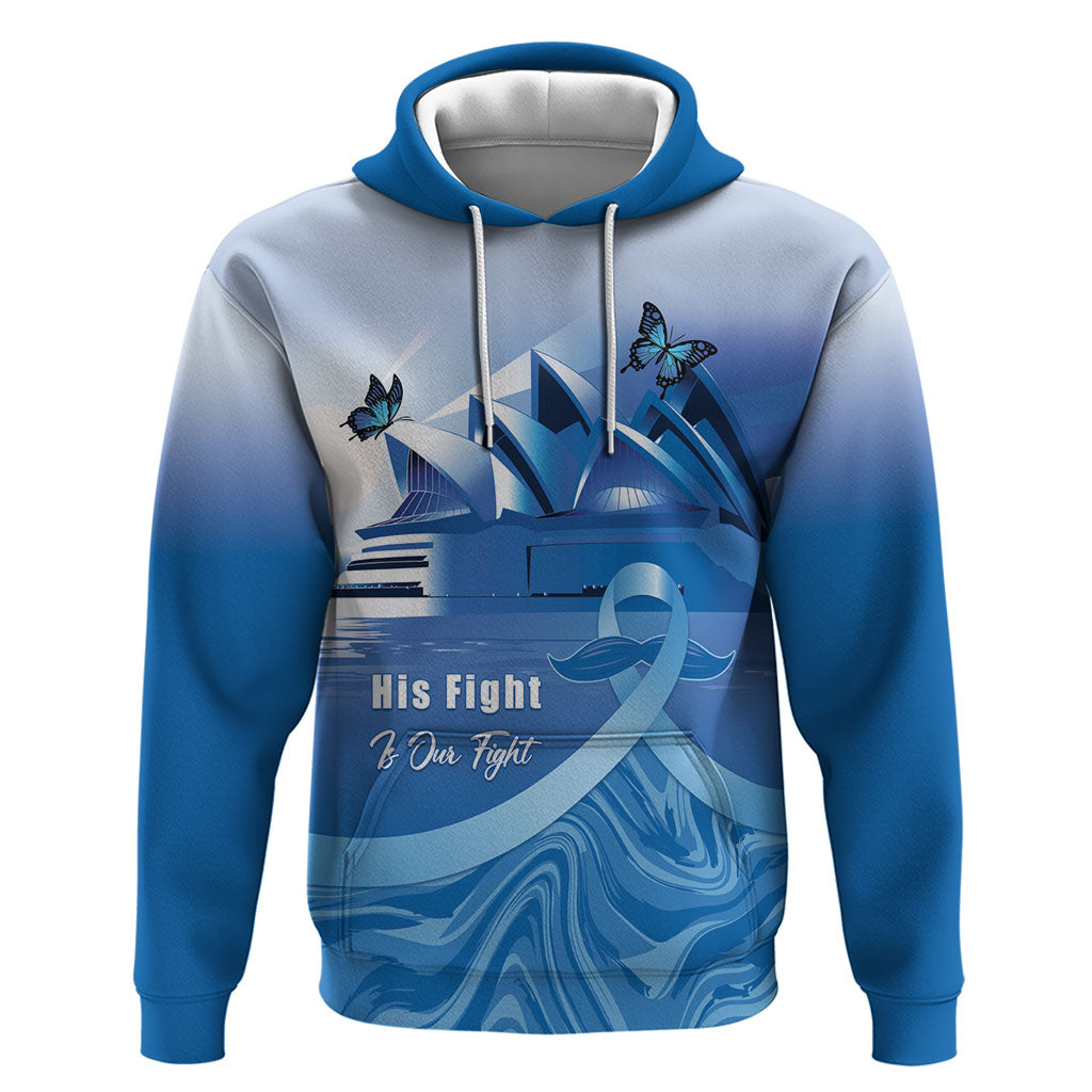 Personalised Australia Prostate Cancer Awareness Hoodie Aussie Blue Ribbon Sydney Opera House