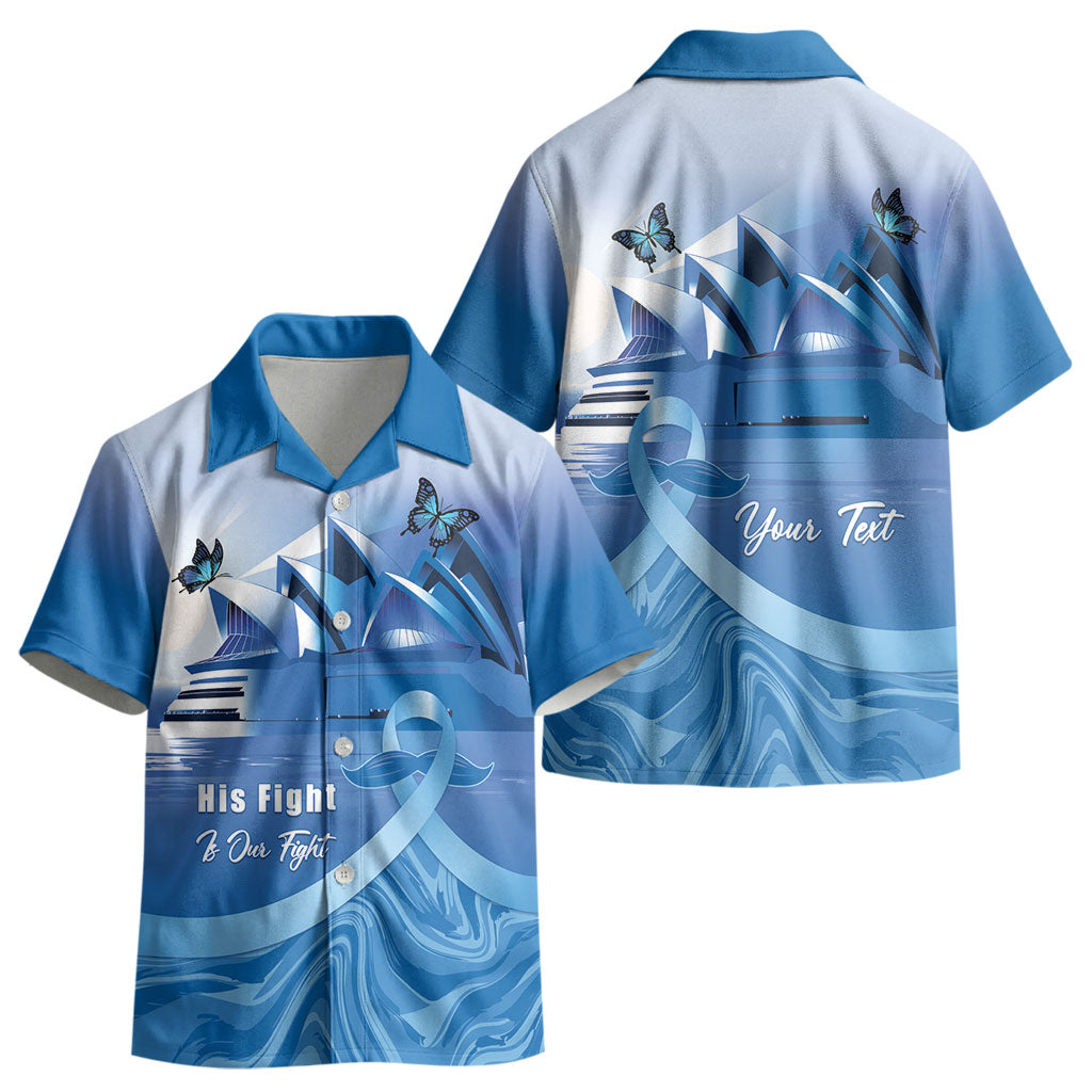 Personalised Australia Prostate Cancer Awareness Kid Hawaiian Shirt Aussie Blue Ribbon Sydney Opera House