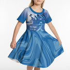 Personalised Australia Prostate Cancer Awareness Kid Short Sleeve Dress Aussie Blue Ribbon Sydney Opera House