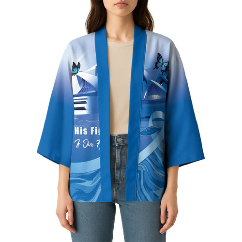 Personalised Australia Prostate Cancer Awareness Kimono Aussie Blue Ribbon Sydney Opera House