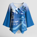 Personalised Australia Prostate Cancer Awareness Kimono Sleeve Blouse Aussie Blue Ribbon Sydney Opera House