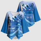 Personalised Australia Prostate Cancer Awareness Kimono Sleeve Blouse Aussie Blue Ribbon Sydney Opera House