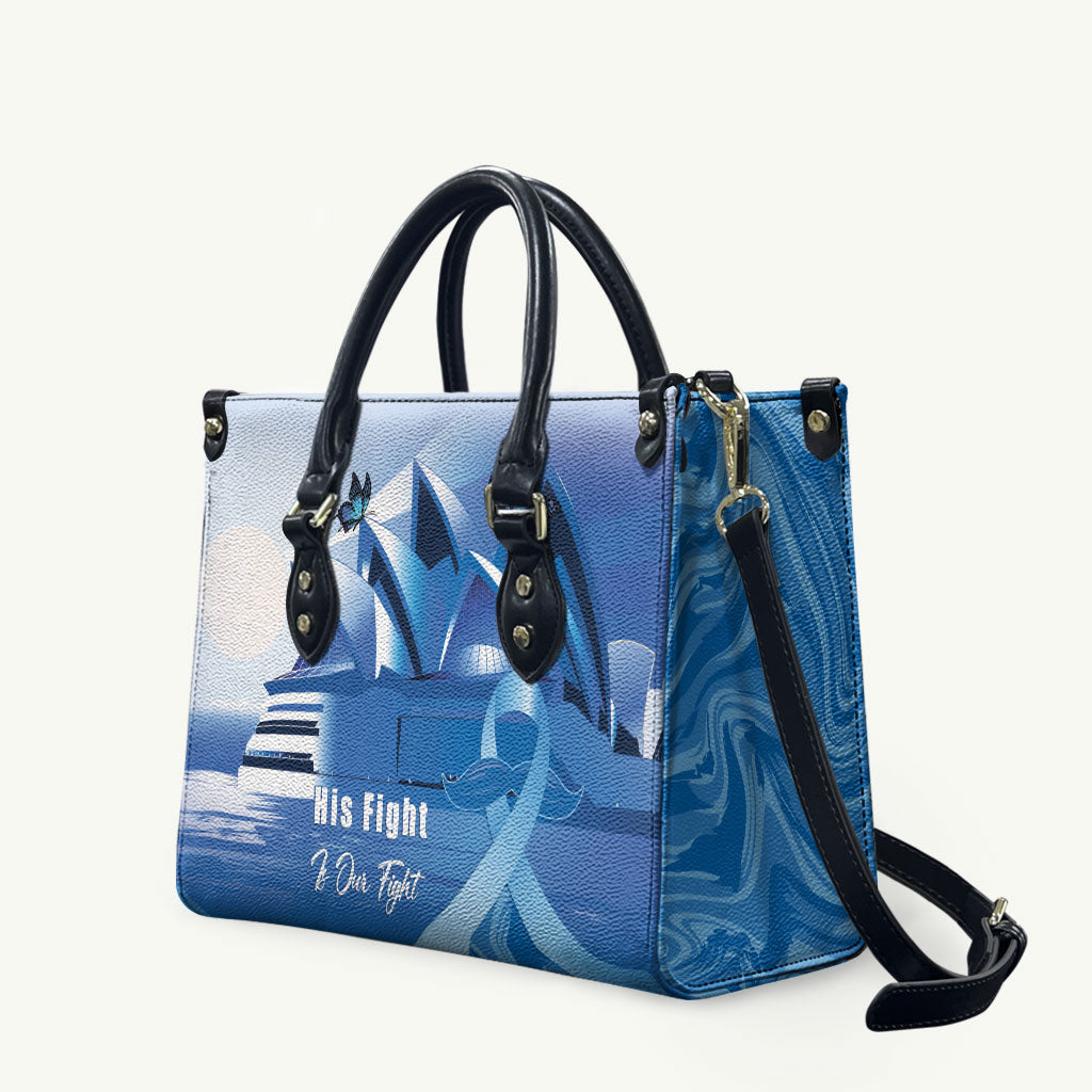 Australia Prostate Cancer Awareness Leather Bag Aussie Blue Ribbon Sydney Opera House