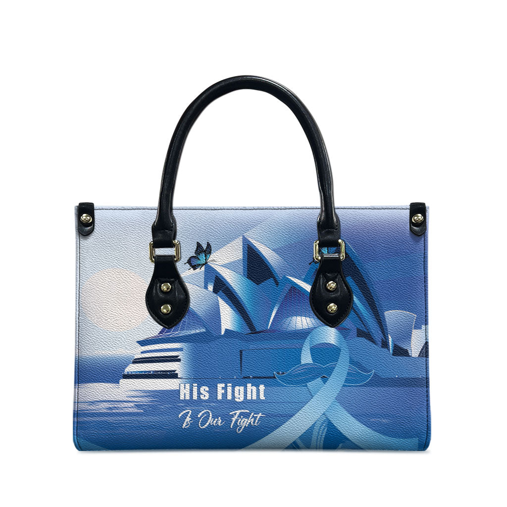 Australia Prostate Cancer Awareness Leather Bag Aussie Blue Ribbon Sydney Opera House