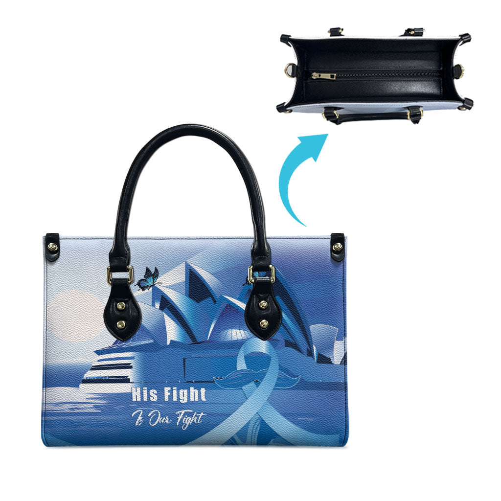 Australia Prostate Cancer Awareness Leather Bag Aussie Blue Ribbon Sydney Opera House