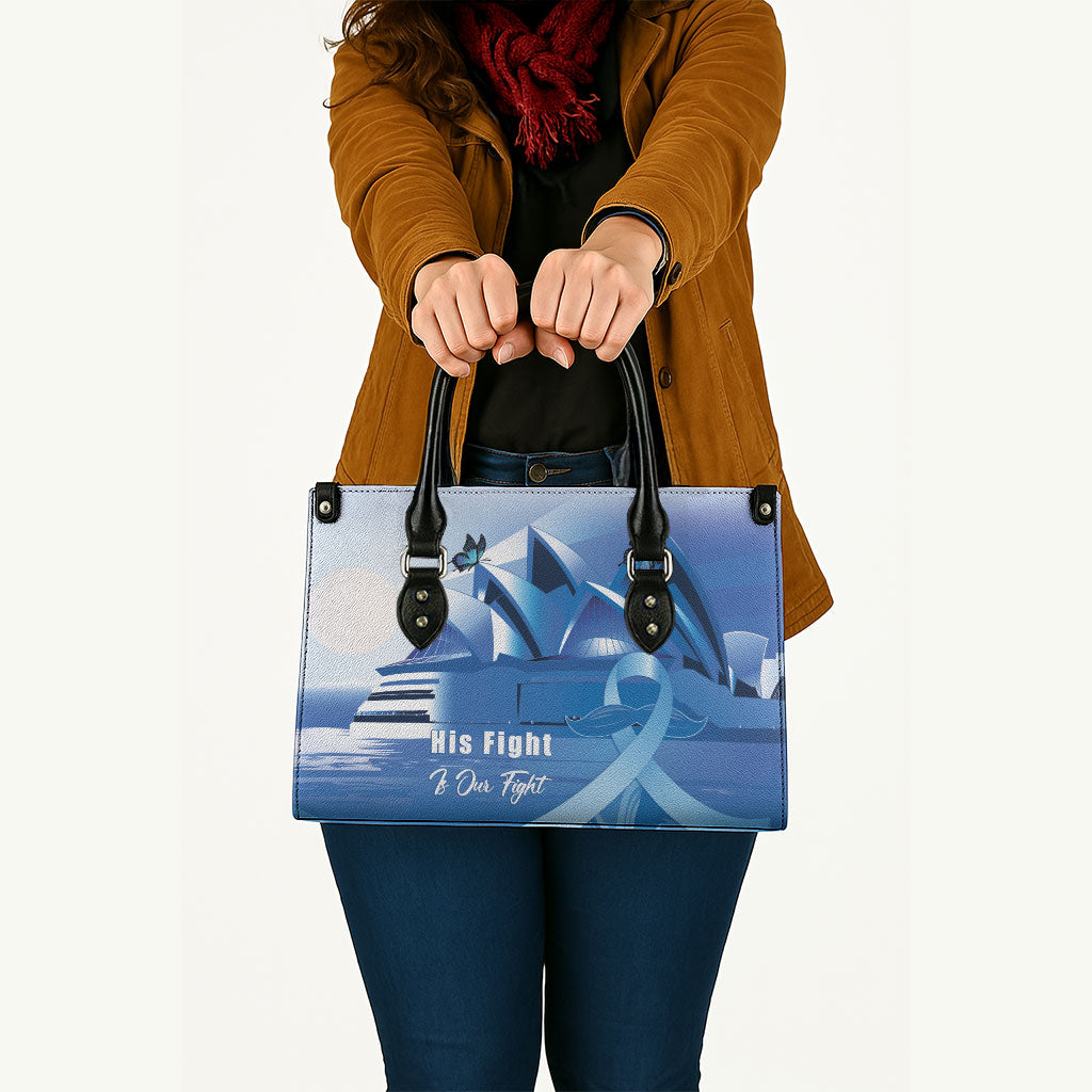 Australia Prostate Cancer Awareness Leather Bag Aussie Blue Ribbon Sydney Opera House