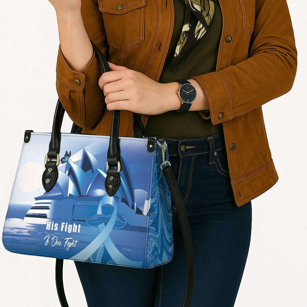 Australia Prostate Cancer Awareness Leather Bag Aussie Blue Ribbon Sydney Opera House