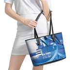 Australia Prostate Cancer Awareness Leather Tote Bag Aussie Blue Ribbon Sydney Opera House