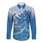 Personalised Australia Prostate Cancer Awareness Long Sleeve Button Shirt Aussie Blue Ribbon Sydney Opera House