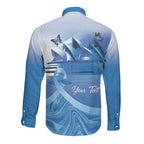 Personalised Australia Prostate Cancer Awareness Long Sleeve Button Shirt Aussie Blue Ribbon Sydney Opera House