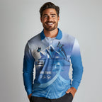 Personalised Australia Prostate Cancer Awareness Long Sleeve Polo Shirt Aussie Blue Ribbon Sydney Opera House
