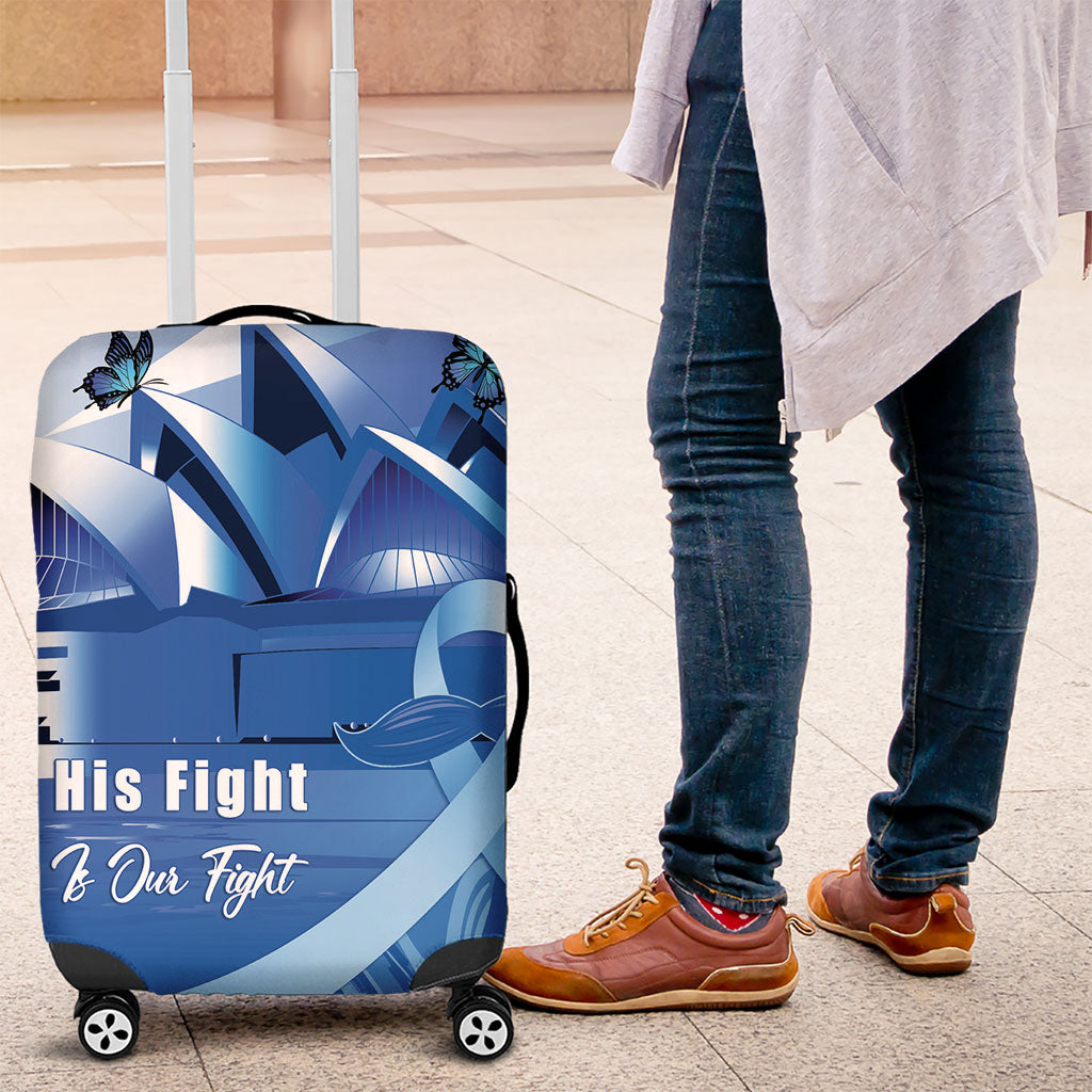 Australia Prostate Cancer Awareness Luggage Cover Aussie Blue Ribbon Sydney Opera House