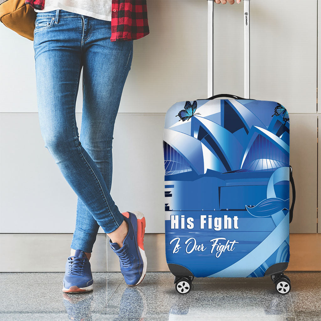 Australia Prostate Cancer Awareness Luggage Cover Aussie Blue Ribbon Sydney Opera House