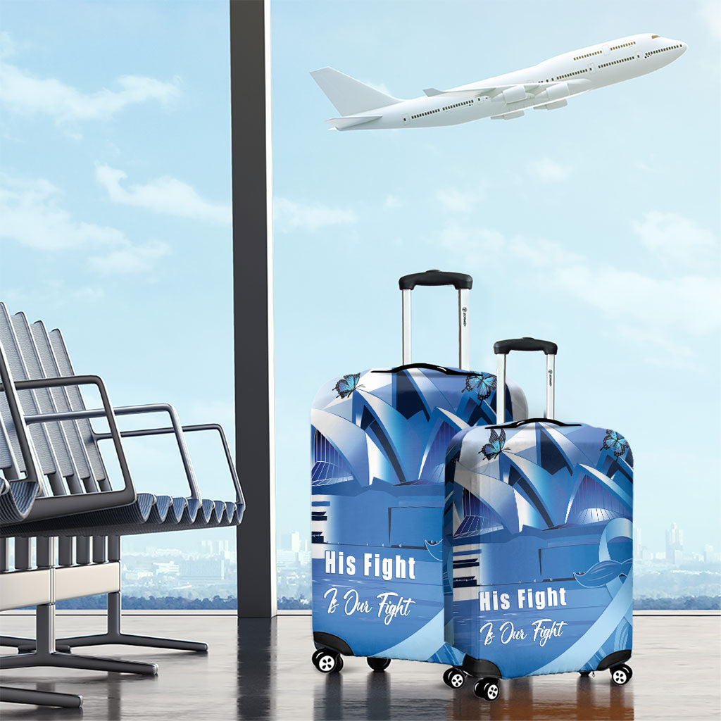 Australia Prostate Cancer Awareness Luggage Cover Aussie Blue Ribbon Sydney Opera House