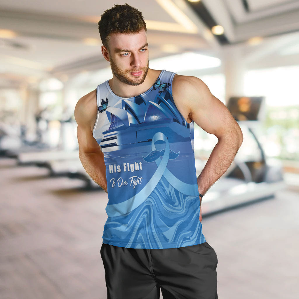 Personalised Australia Prostate Cancer Awareness Men Tank Top Aussie Blue Ribbon Sydney Opera House