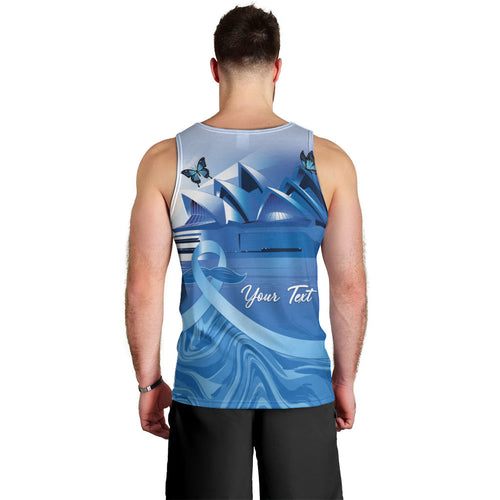 Personalised Australia Prostate Cancer Awareness Men Tank Top Aussie Blue Ribbon Sydney Opera House