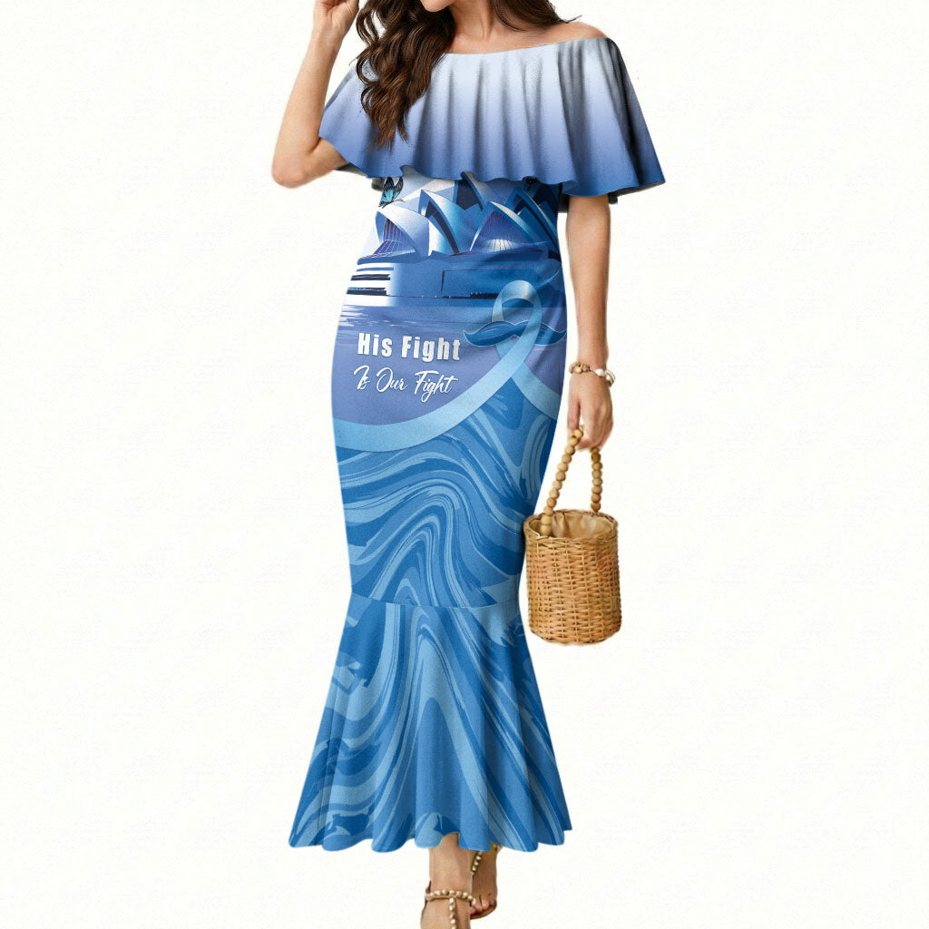 Personalised Australia Prostate Cancer Awareness Mermaid Dress Aussie Blue Ribbon Sydney Opera House