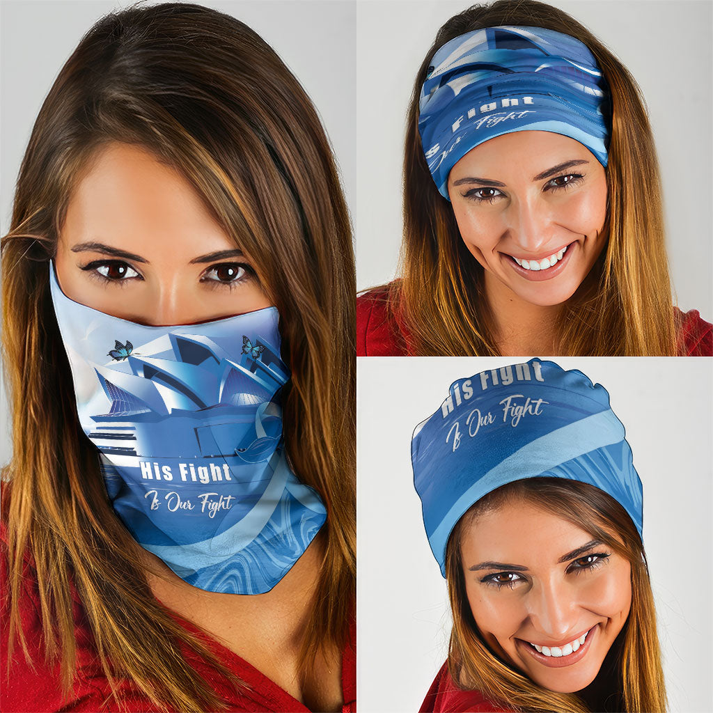 Australia Prostate Cancer Awareness Neck Gaiter Aussie Blue Ribbon Sydney Opera House