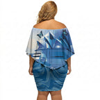 Personalised Australia Prostate Cancer Awareness Off Shoulder Short Dress Aussie Blue Ribbon Sydney Opera House