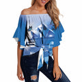 Personalised Australia Prostate Cancer Awareness Off Shoulder Wrap Waist Top Aussie Blue Ribbon Sydney Opera House