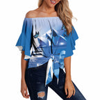 Personalised Australia Prostate Cancer Awareness Off Shoulder Wrap Waist Top Aussie Blue Ribbon Sydney Opera House