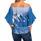 Personalised Australia Prostate Cancer Awareness Off Shoulder Wrap Waist Top Aussie Blue Ribbon Sydney Opera House