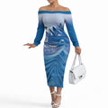 Personalised Australia Prostate Cancer Awareness Off The Shoulder Long Sleeve Dress Aussie Blue Ribbon Sydney Opera House