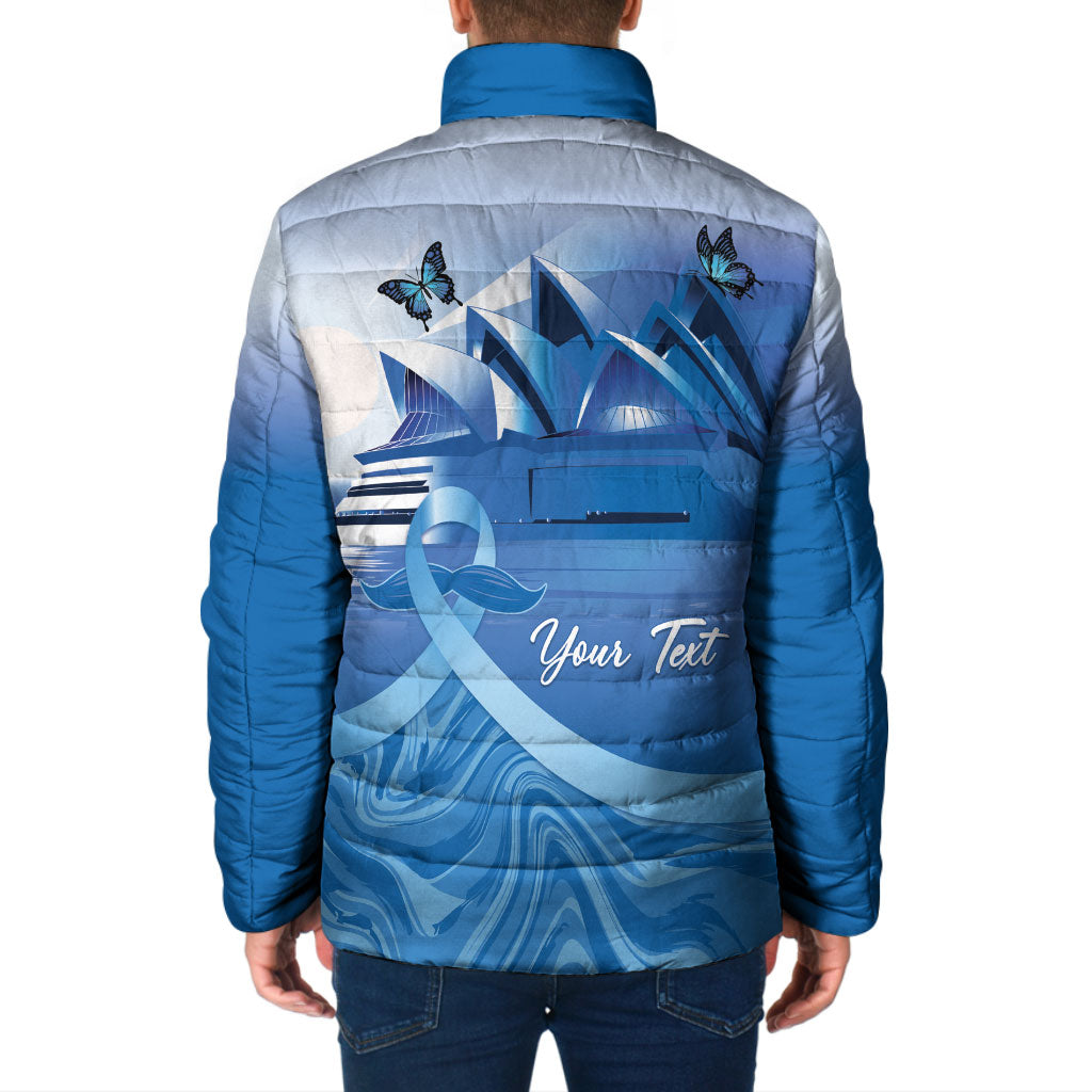 Personalised Australia Prostate Cancer Awareness Padded Jacket Aussie Blue Ribbon Sydney Opera House