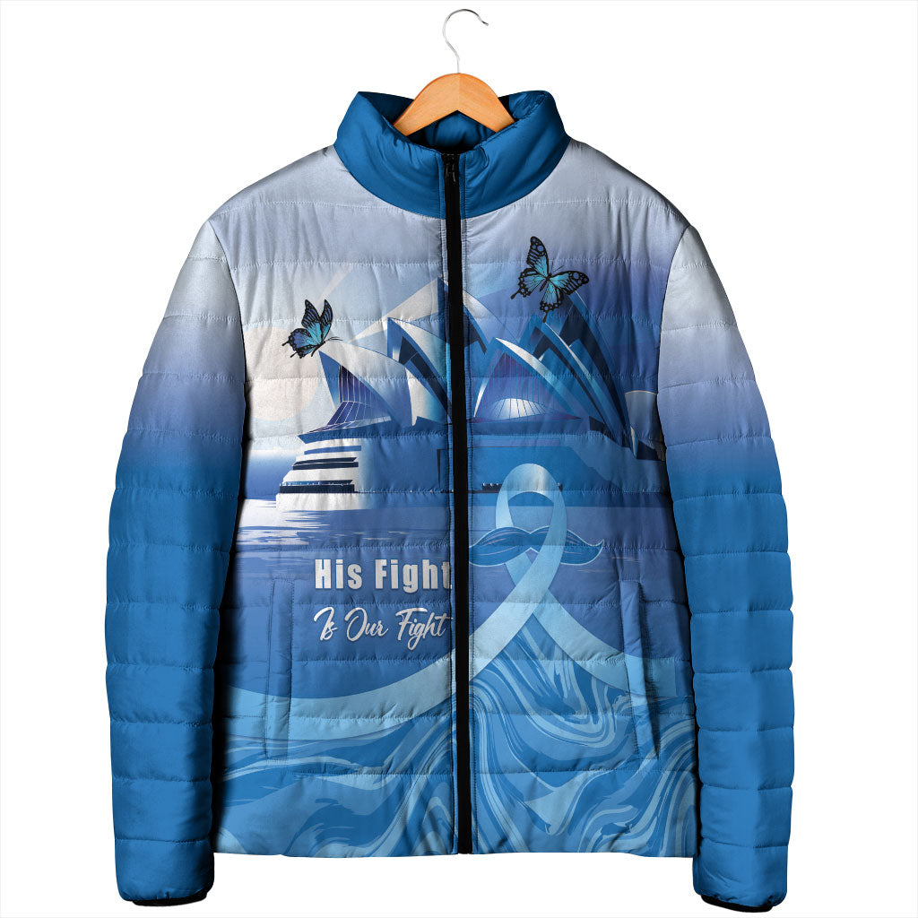 Personalised Australia Prostate Cancer Awareness Padded Jacket Aussie Blue Ribbon Sydney Opera House