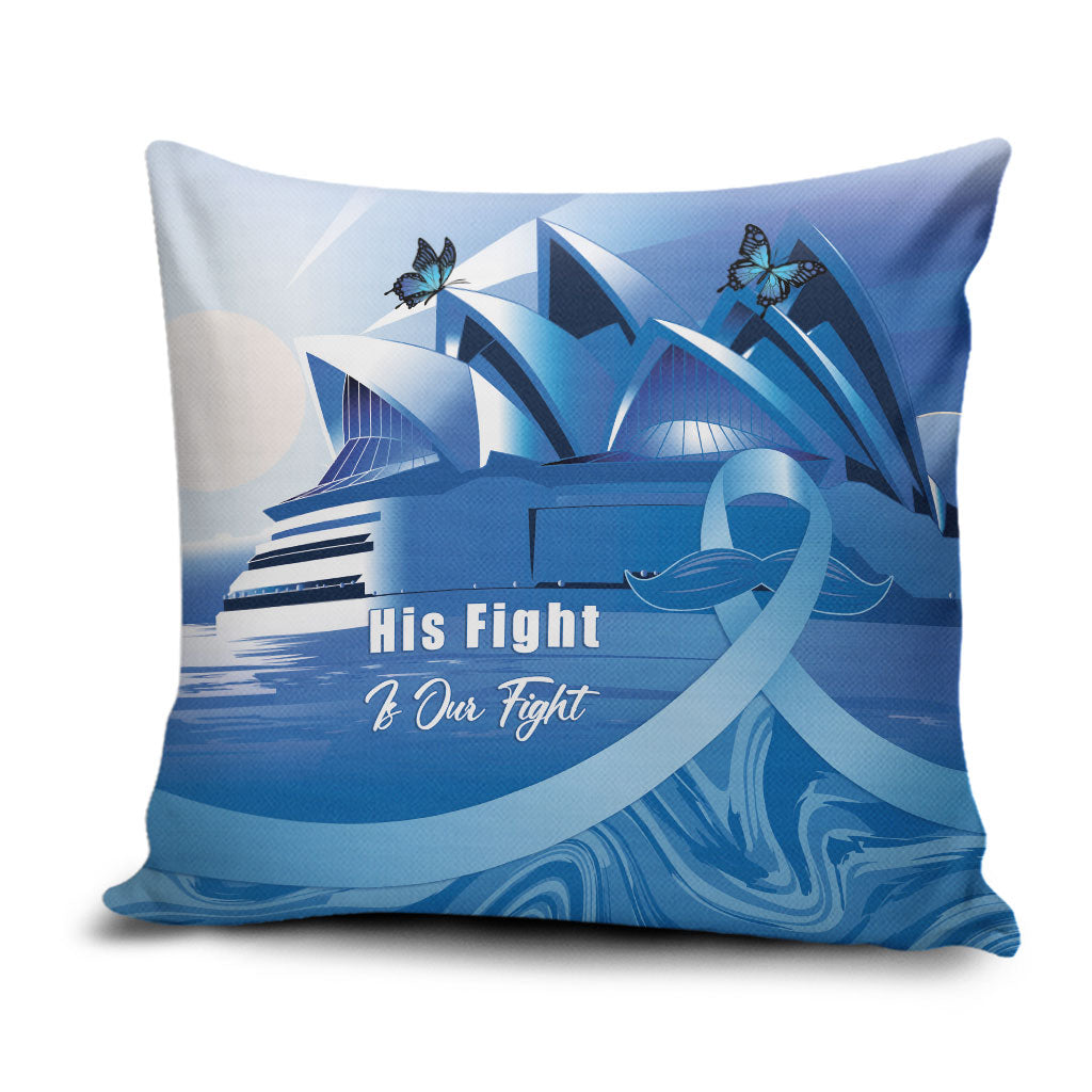 Australia Prostate Cancer Awareness Pillow Cover Aussie Blue Ribbon Sydney Opera House