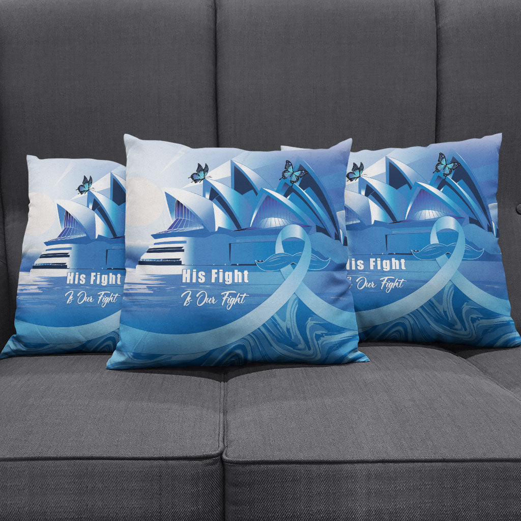 Australia Prostate Cancer Awareness Pillow Cover Aussie Blue Ribbon Sydney Opera House