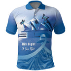 Personalised Australia Prostate Cancer Awareness Polo Shirt Aussie Blue Ribbon Sydney Opera House