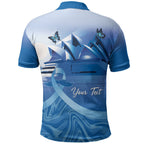 Personalised Australia Prostate Cancer Awareness Polo Shirt Aussie Blue Ribbon Sydney Opera House