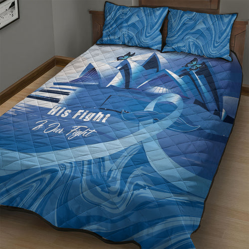 Australia Prostate Cancer Awareness Quilt Bed Set Aussie Blue Ribbon Sydney Opera House