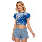 Personalised Australia Prostate Cancer Awareness Raglan Cropped T Shirt Aussie Blue Ribbon Sydney Opera House