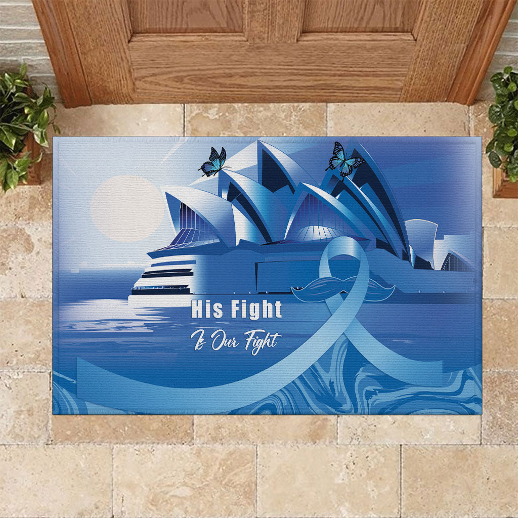 Australia Prostate Cancer Awareness Rubber Doormat Aussie Blue Ribbon Sydney Opera House