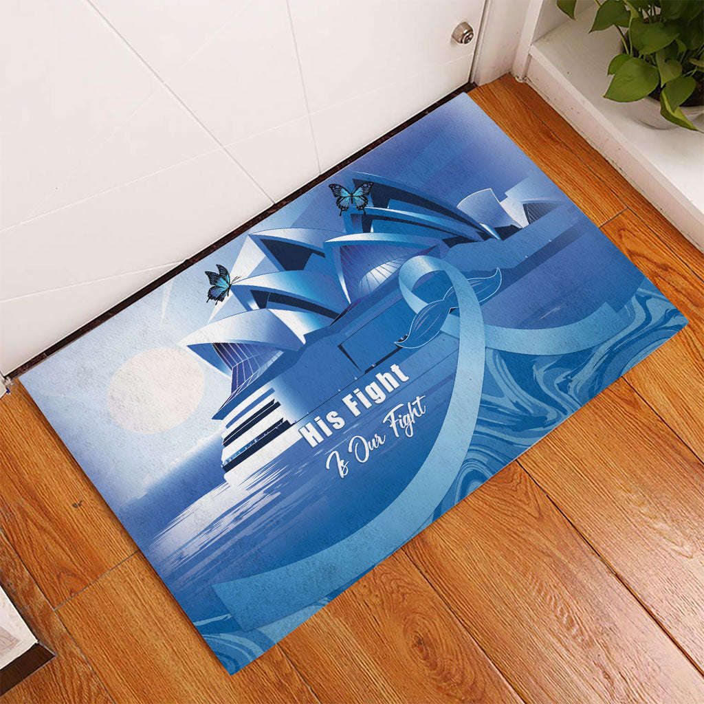 Australia Prostate Cancer Awareness Rubber Doormat Aussie Blue Ribbon Sydney Opera House