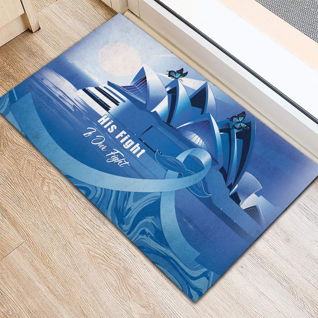 Australia Prostate Cancer Awareness Rubber Doormat Aussie Blue Ribbon Sydney Opera House