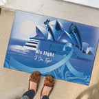 Australia Prostate Cancer Awareness Rubber Doormat Aussie Blue Ribbon Sydney Opera House