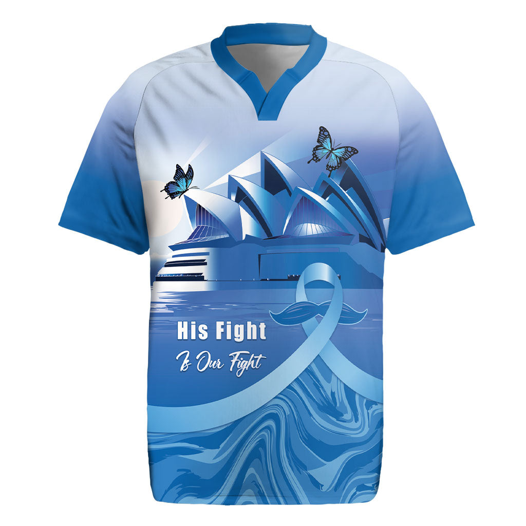 Personalised Australia Prostate Cancer Awareness Rugby Jersey Aussie Blue Ribbon Sydney Opera House