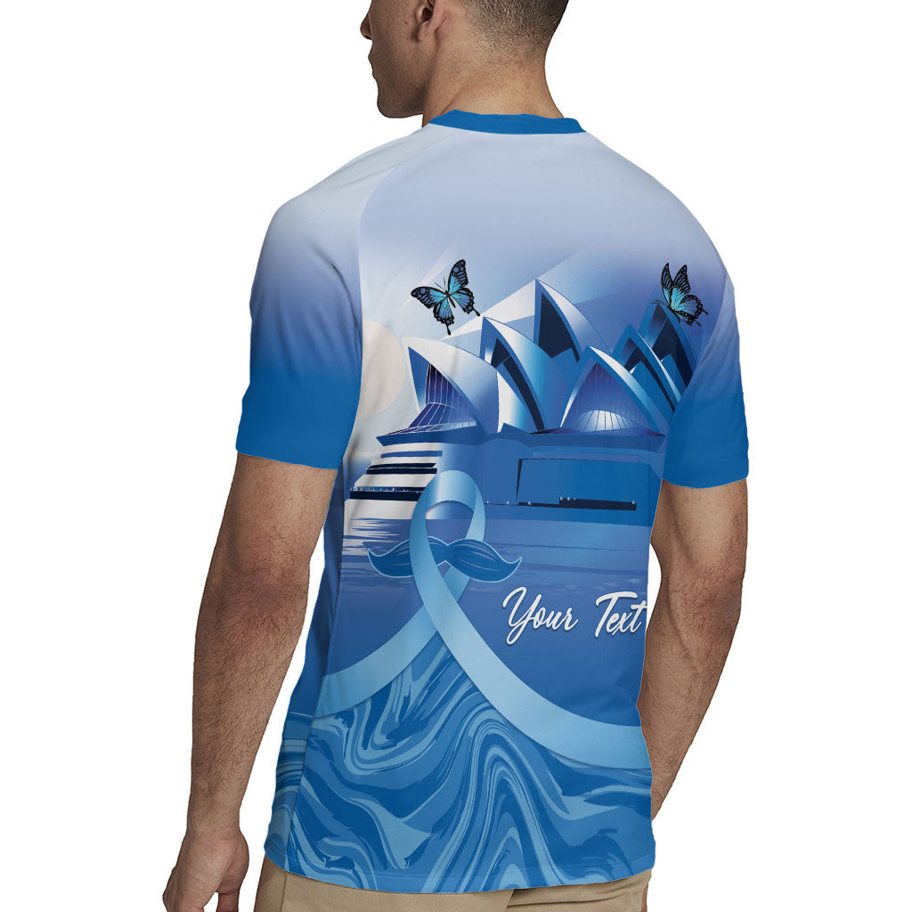 Personalised Australia Prostate Cancer Awareness Rugby Jersey Aussie Blue Ribbon Sydney Opera House