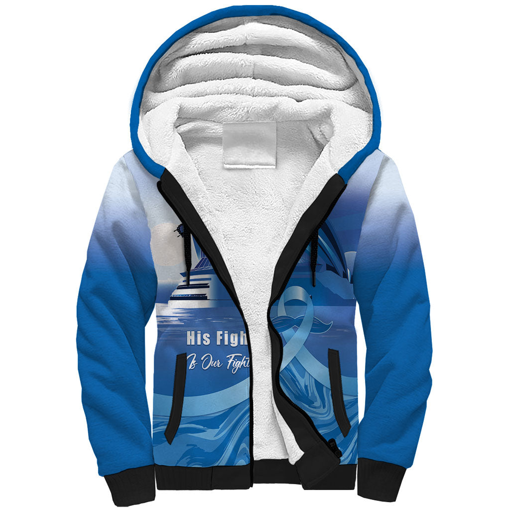 Personalised Australia Prostate Cancer Awareness Sherpa Hoodie Aussie Blue Ribbon Sydney Opera House