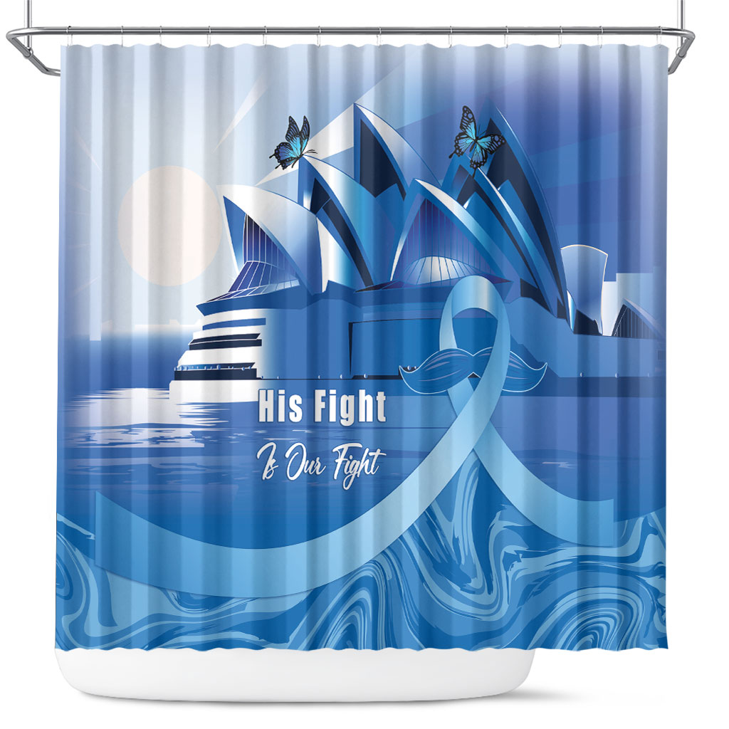 Australia Prostate Cancer Awareness Shower Curtain Aussie Blue Ribbon Sydney Opera House