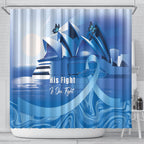 Australia Prostate Cancer Awareness Shower Curtain Aussie Blue Ribbon Sydney Opera House